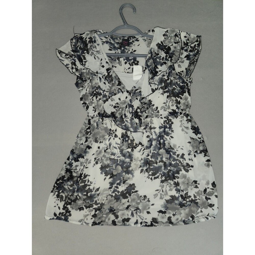 Wrapper Floral Chiffon Ruffle Top - Women's Size Small